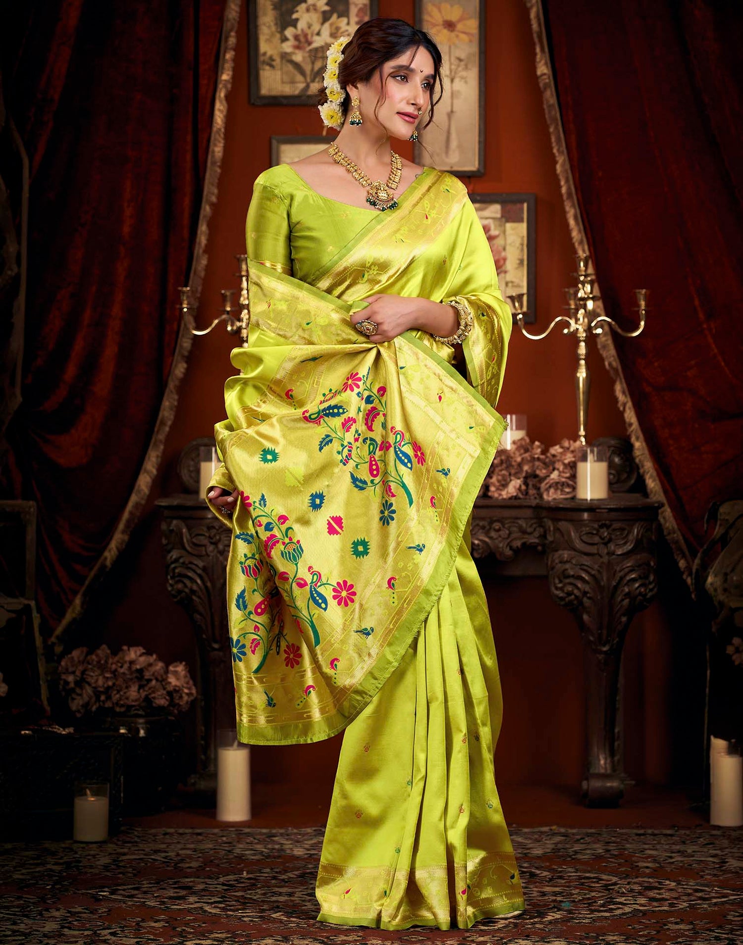 Purple Silk Woven Paithani Saree