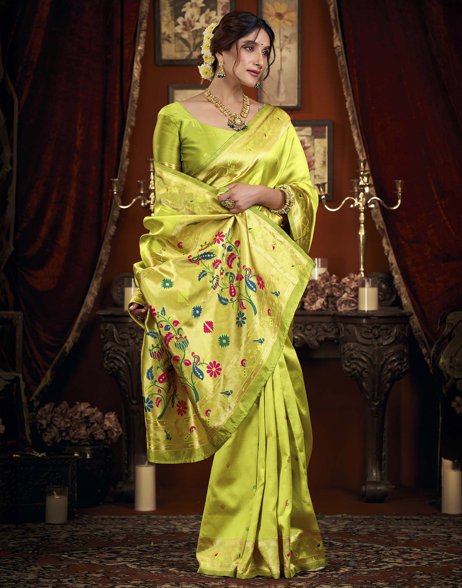Purple Silk Woven Paithani Saree
