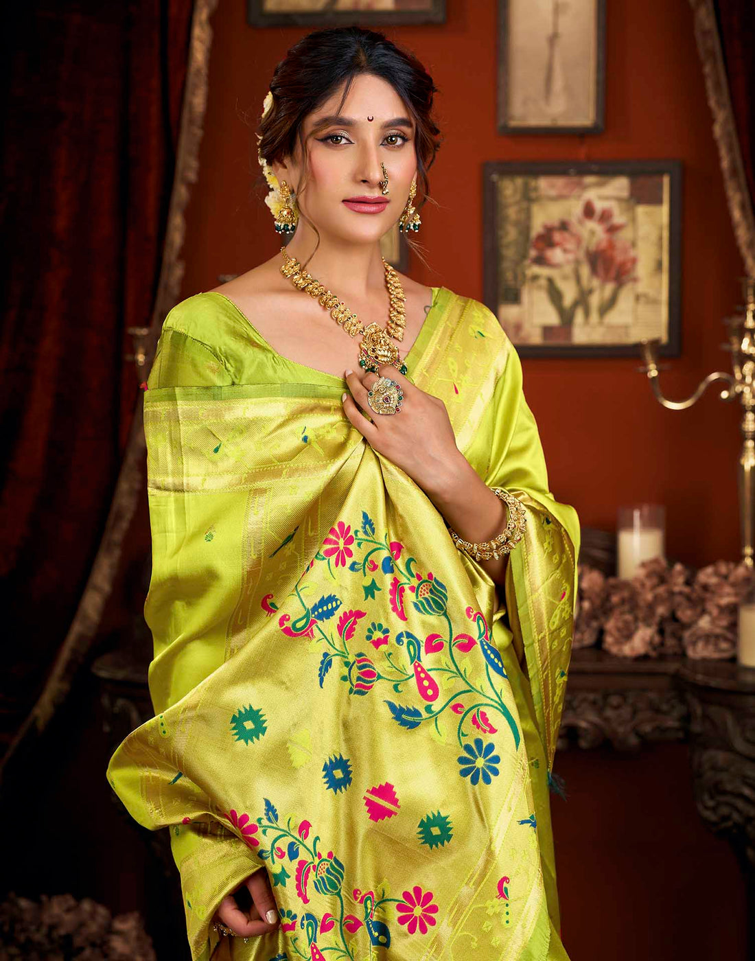 Purple Silk Woven Paithani Saree