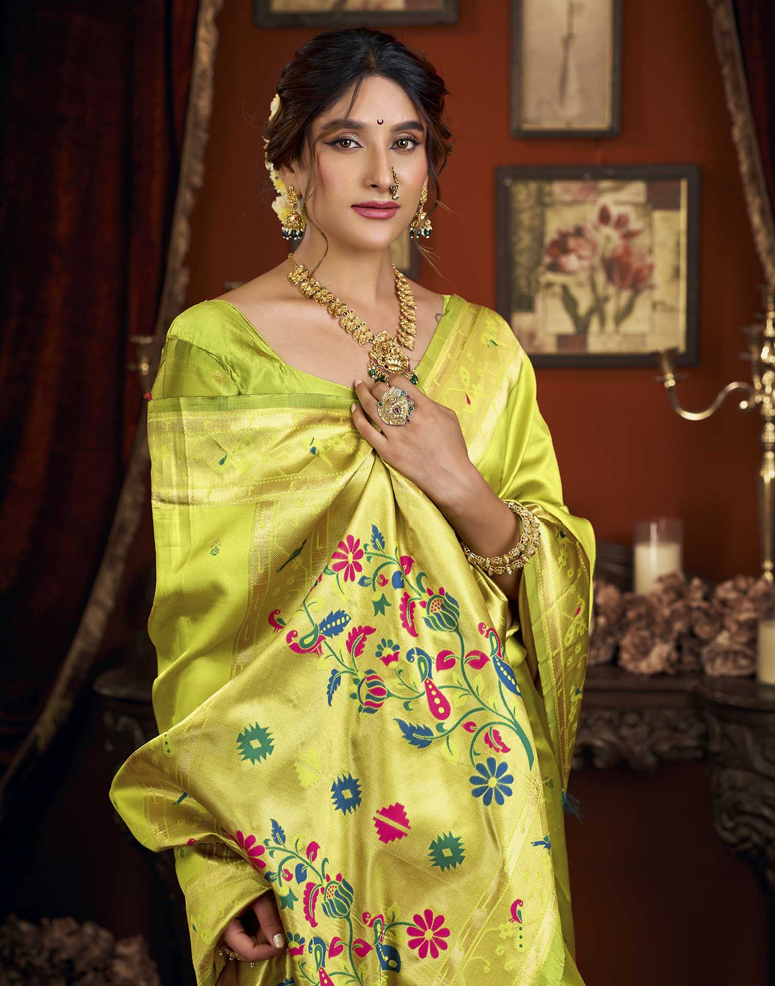 Purple Silk Woven Paithani Saree