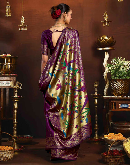 Lemon Green Silk Woven Paithani Saree