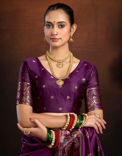 Lemon Green Silk Woven Paithani Saree