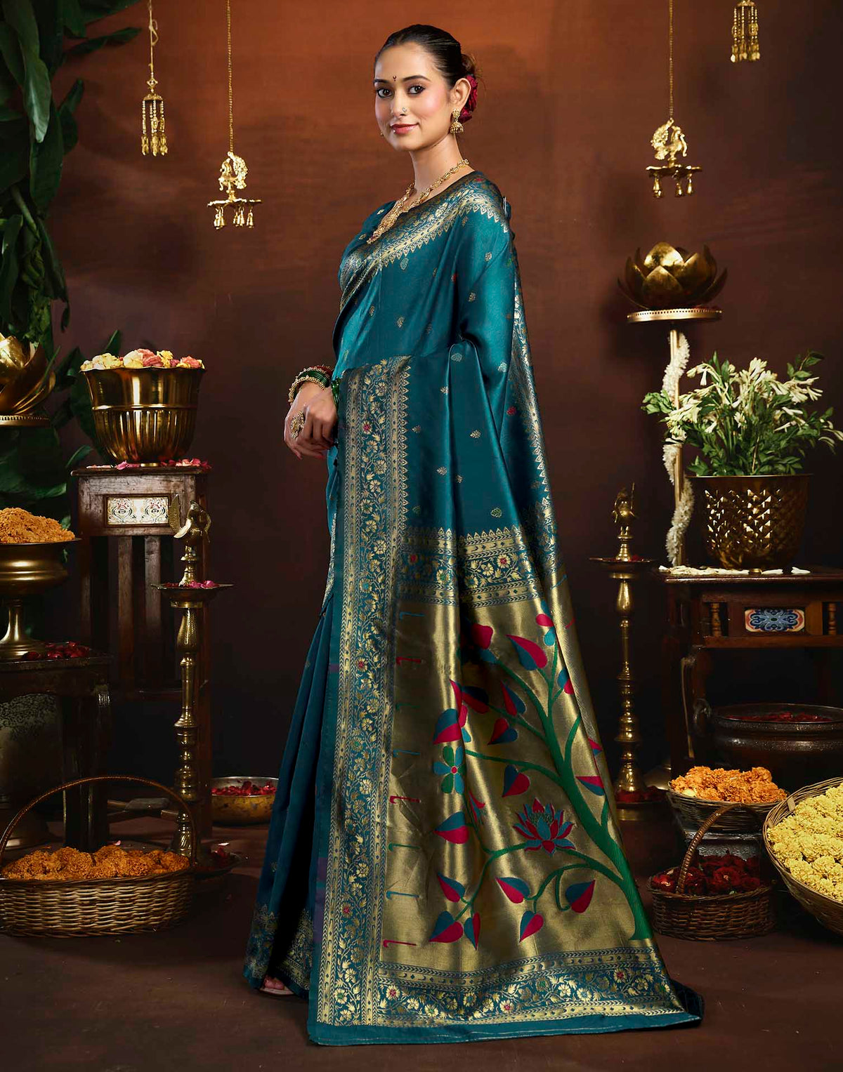 Blue Silk Woven Paithani Saree