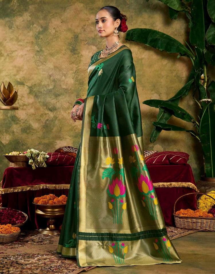 Green Silk Woven Paithani Saree
