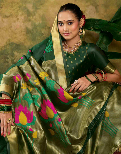 Green Silk Woven Paithani Saree
