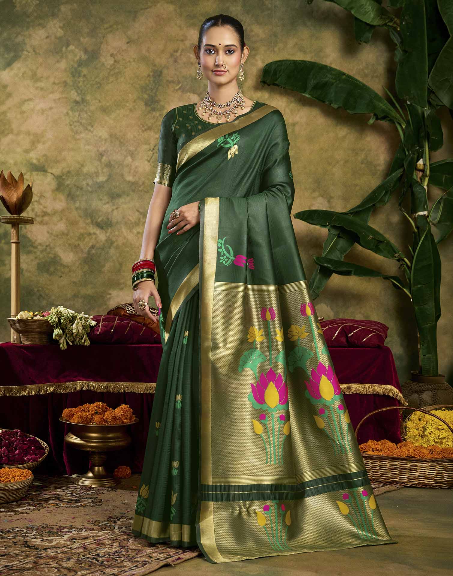 Green Silk Woven Paithani Saree