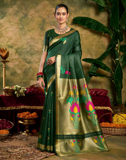 Green Silk Woven Paithani Saree