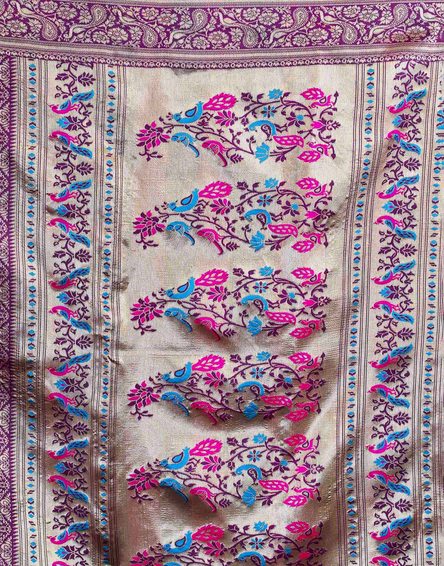 Purple Silk Woven Paithani Saree