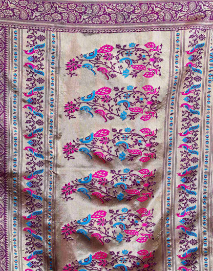Purple Silk Woven Paithani Saree