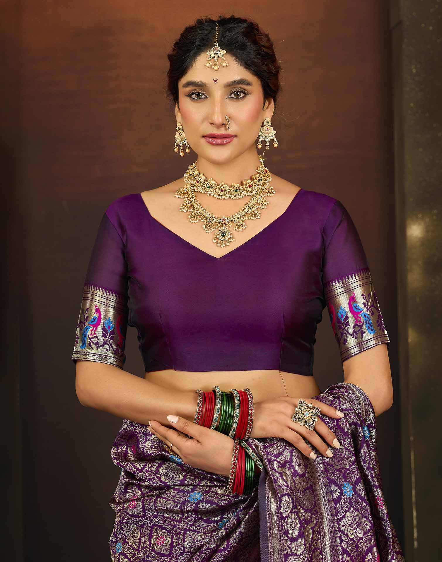 Purple Silk Woven Paithani Saree