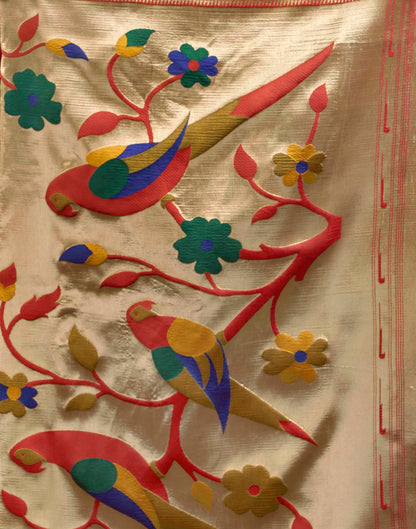 Red Silk Woven Paithani Saree