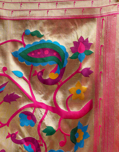 Pink Silk Woven Paithani Saree