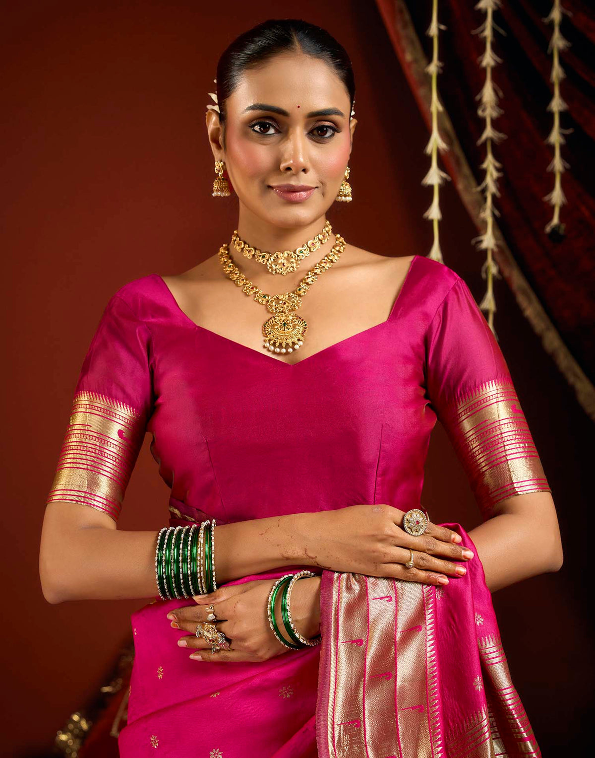 Pink Silk Woven Paithani Saree