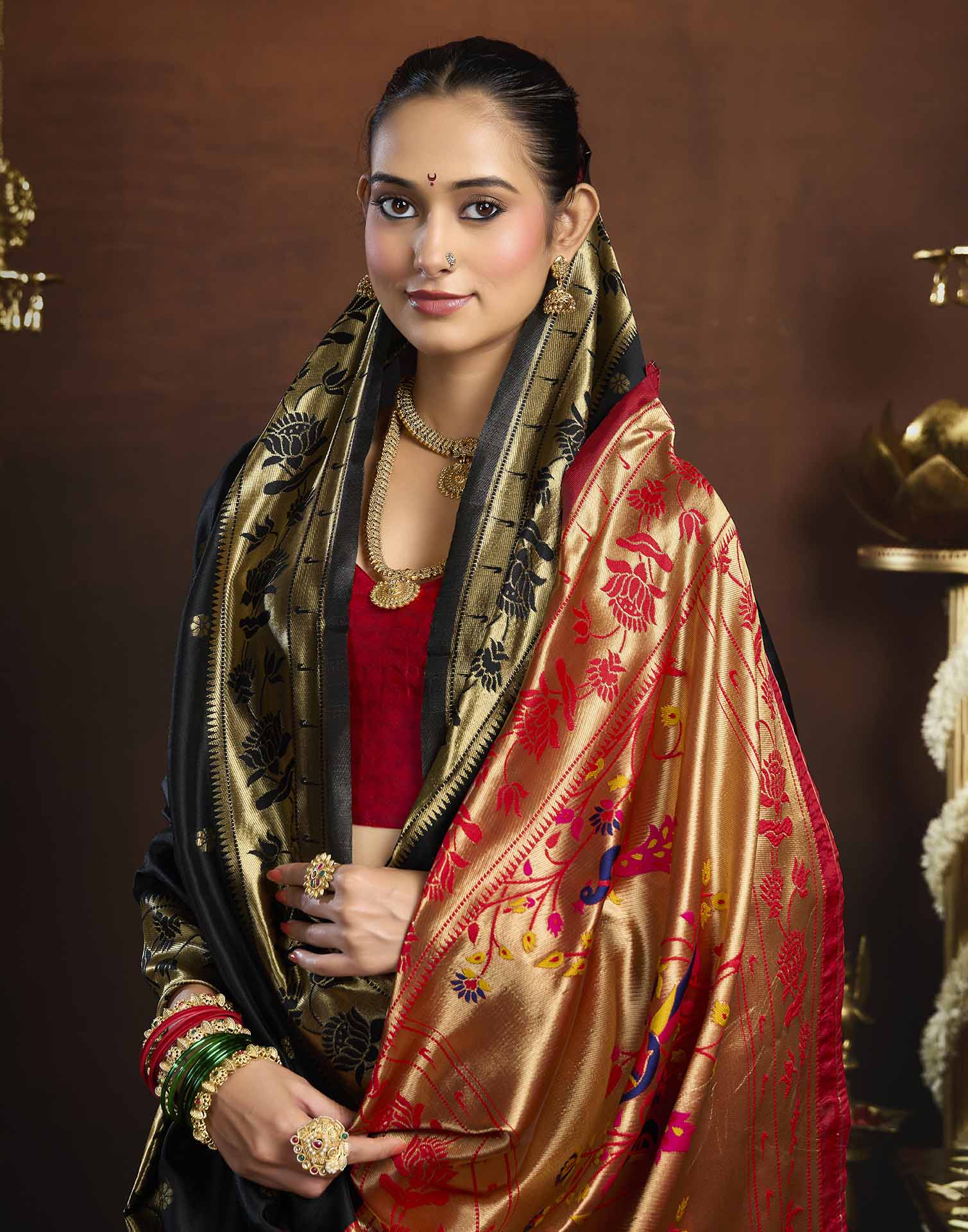 Black Silk Woven Paithani Saree