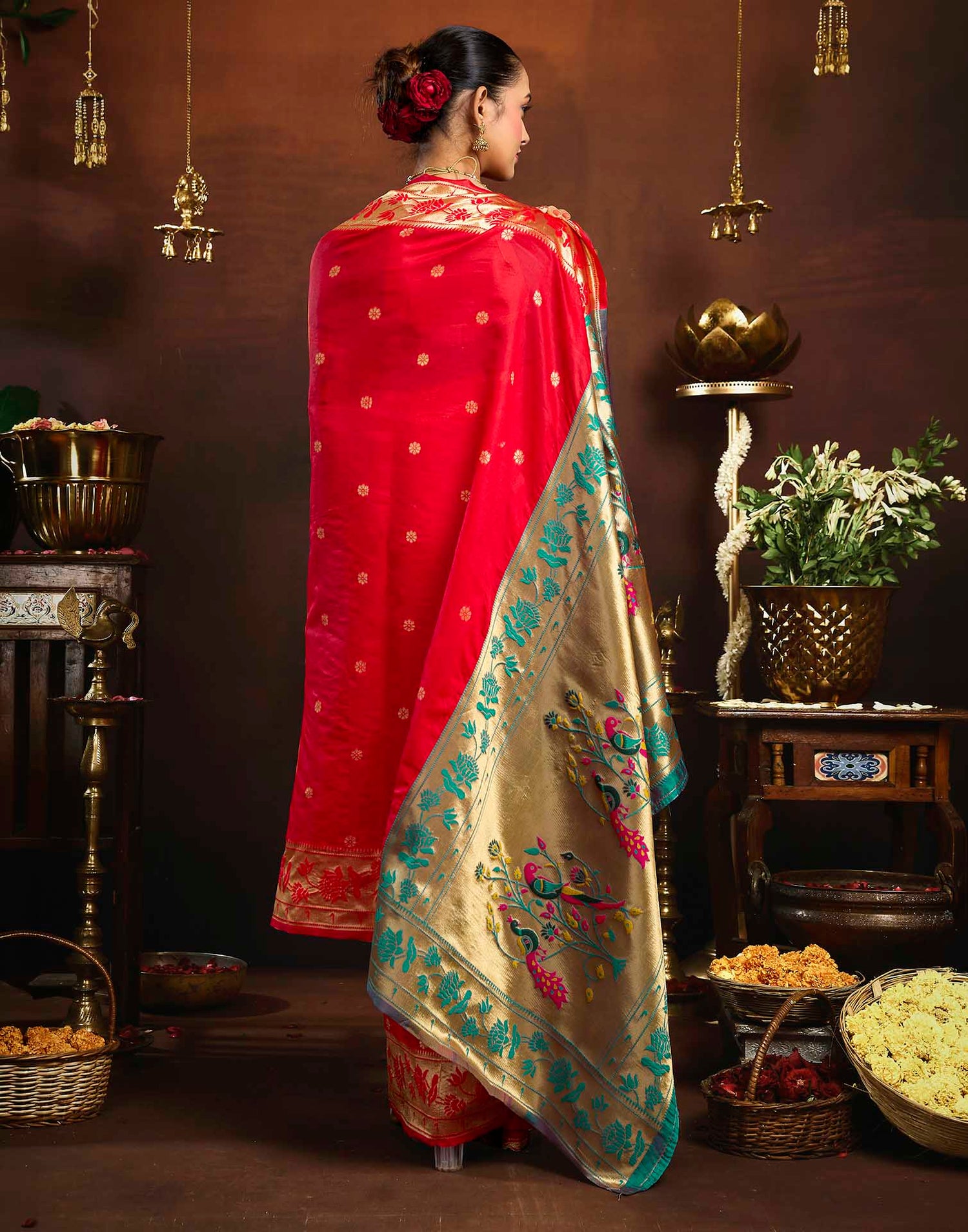 Pink Silk Woven Paithani Saree