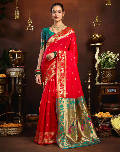 Pink Silk Woven Paithani Saree