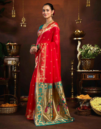 Pink Silk Woven Paithani Saree