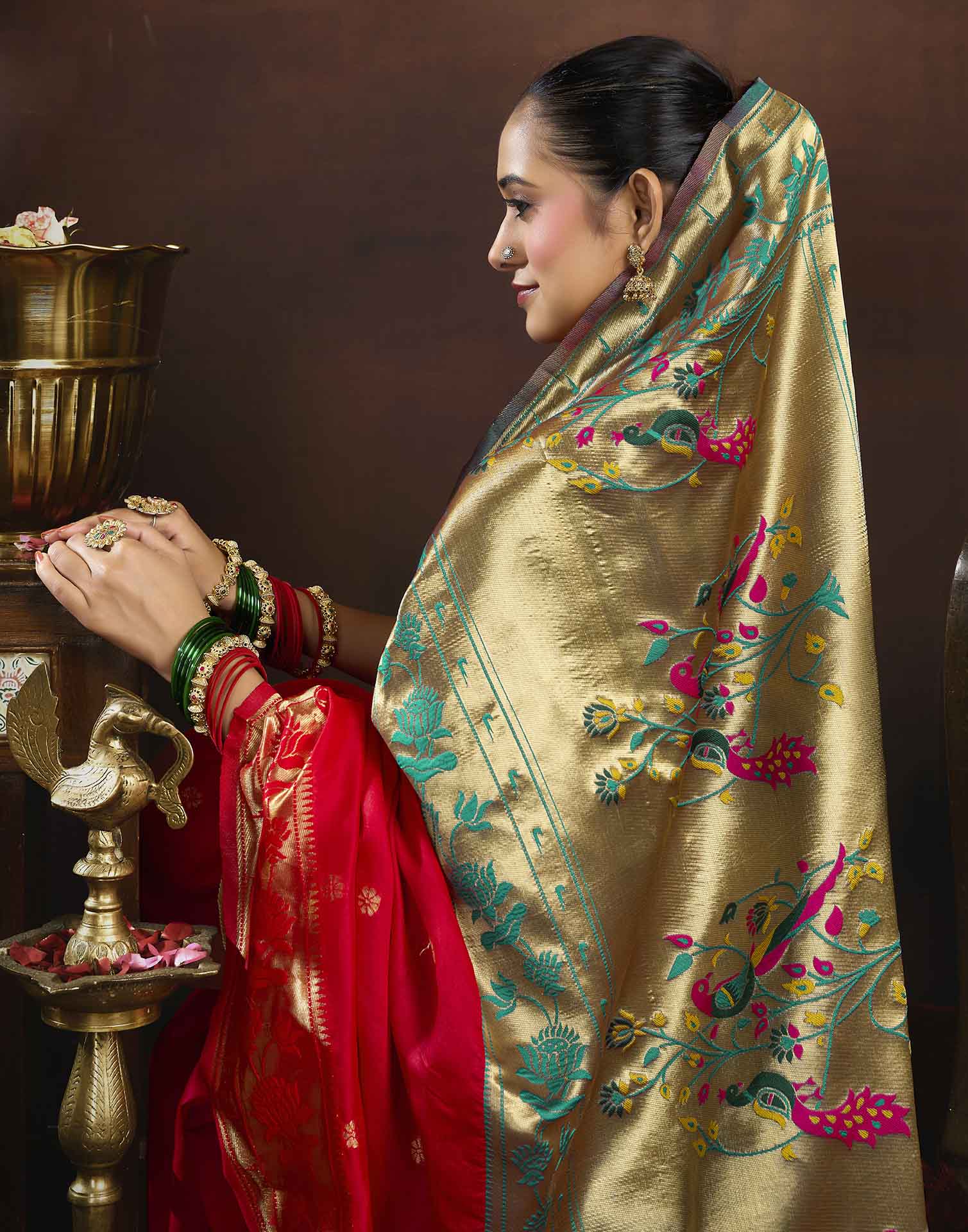 Pink Silk Woven Paithani Saree