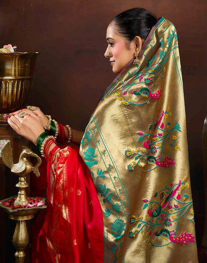 Pink Silk Woven Paithani Saree