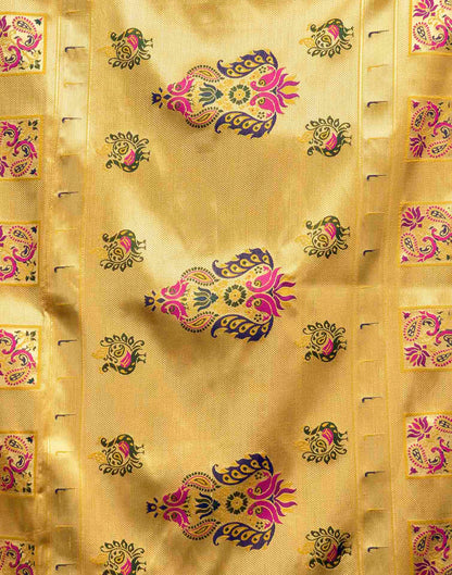 Yellow Silk Woven Paithani Saree