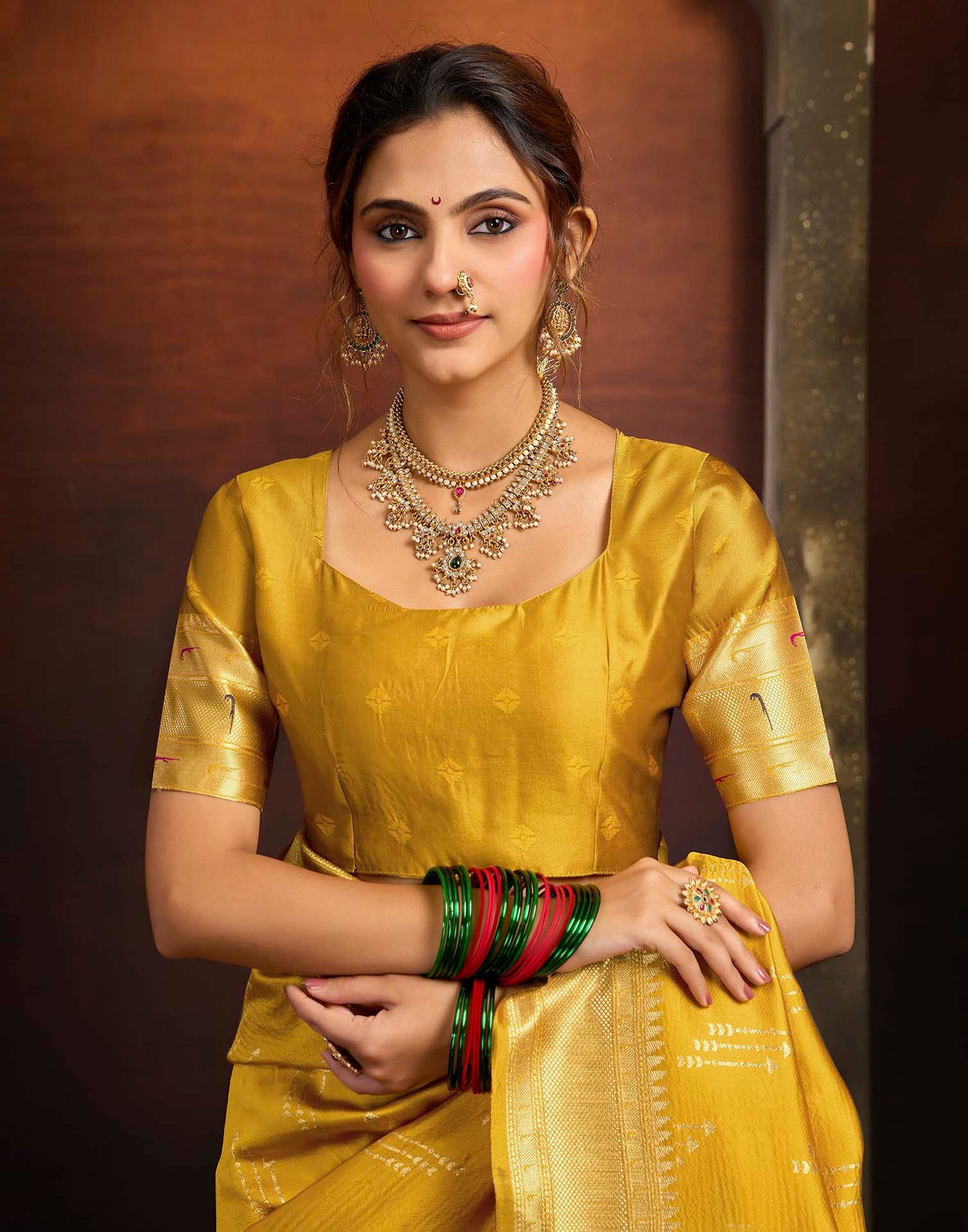 Yellow Silk Woven Paithani Saree