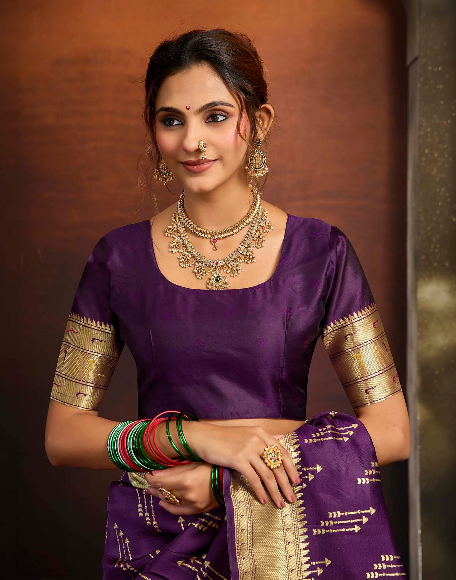 Purple Silk Woven Paithani Saree