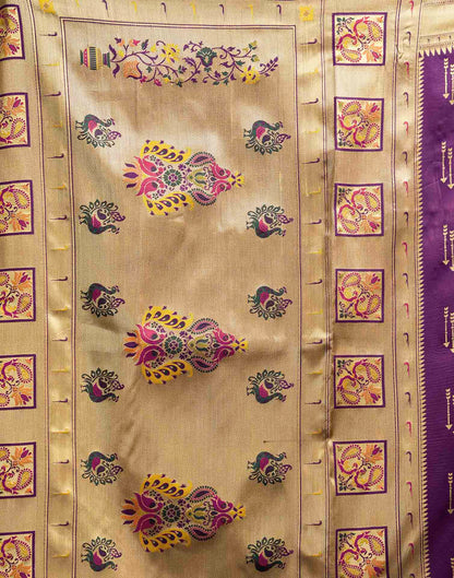 Purple Silk Woven Paithani Saree