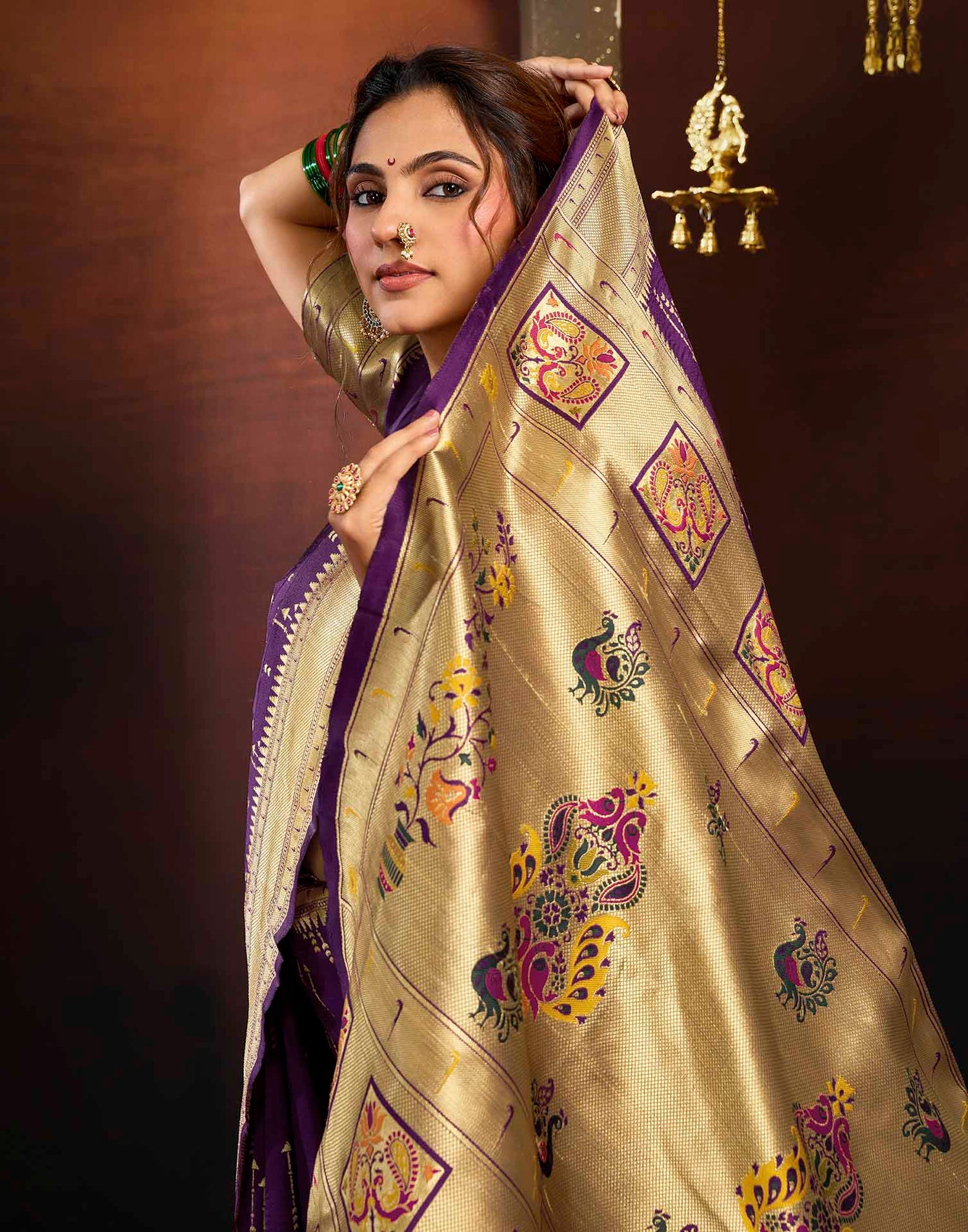 Purple Silk Woven Paithani Saree