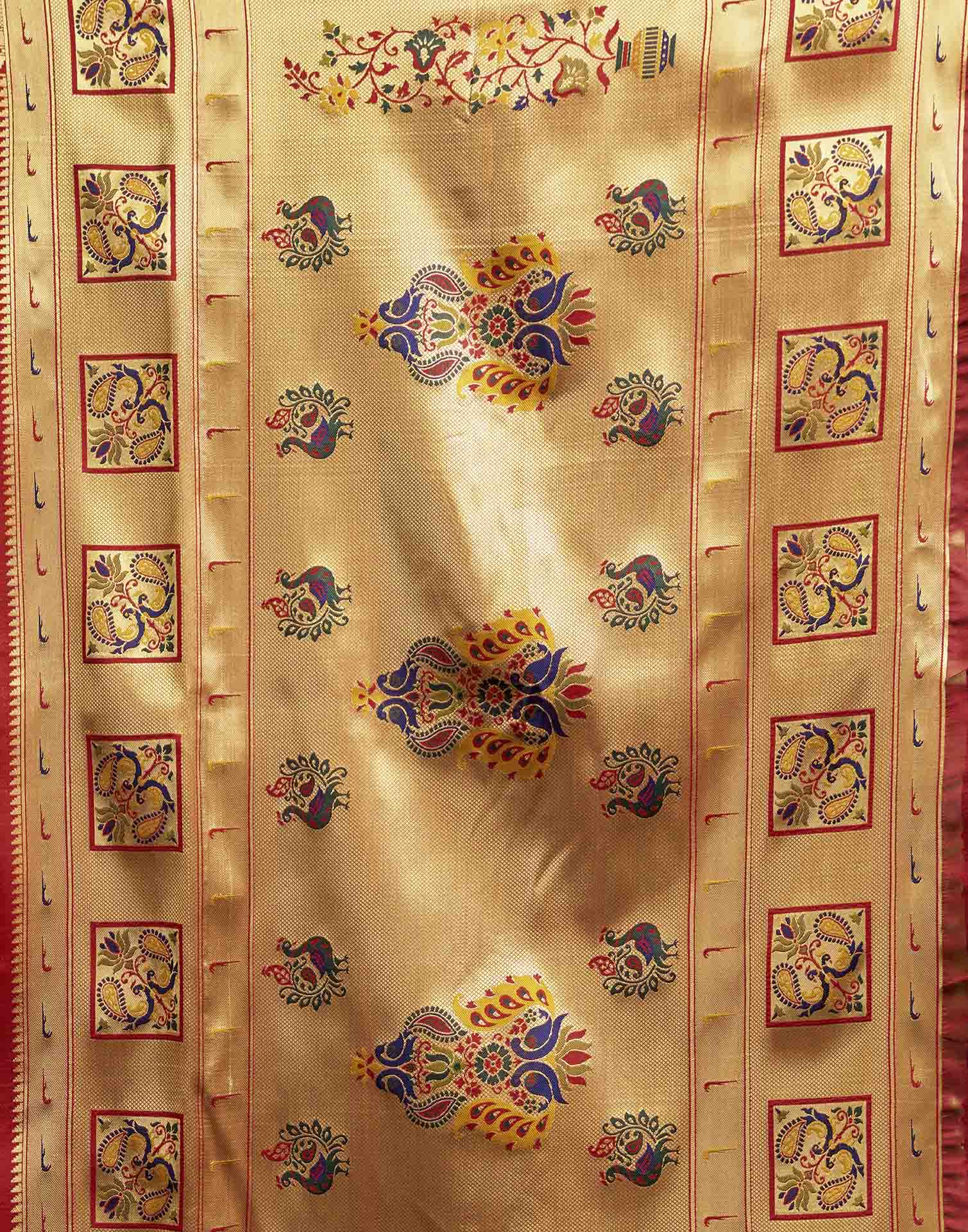 Red Silk Woven Paithani Saree