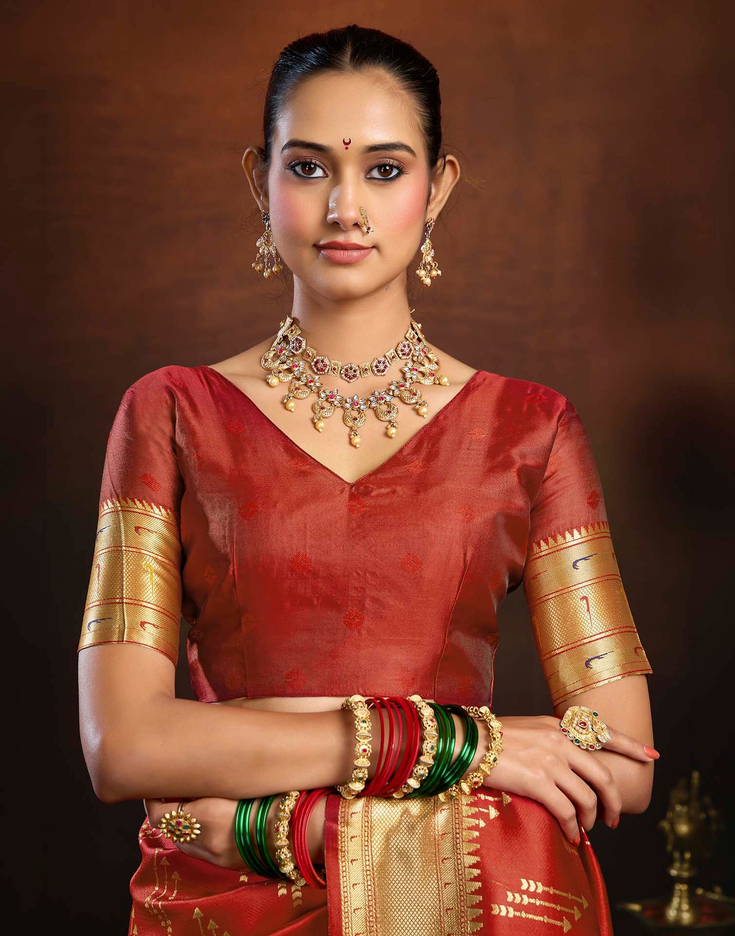 Red Silk Woven Paithani Saree