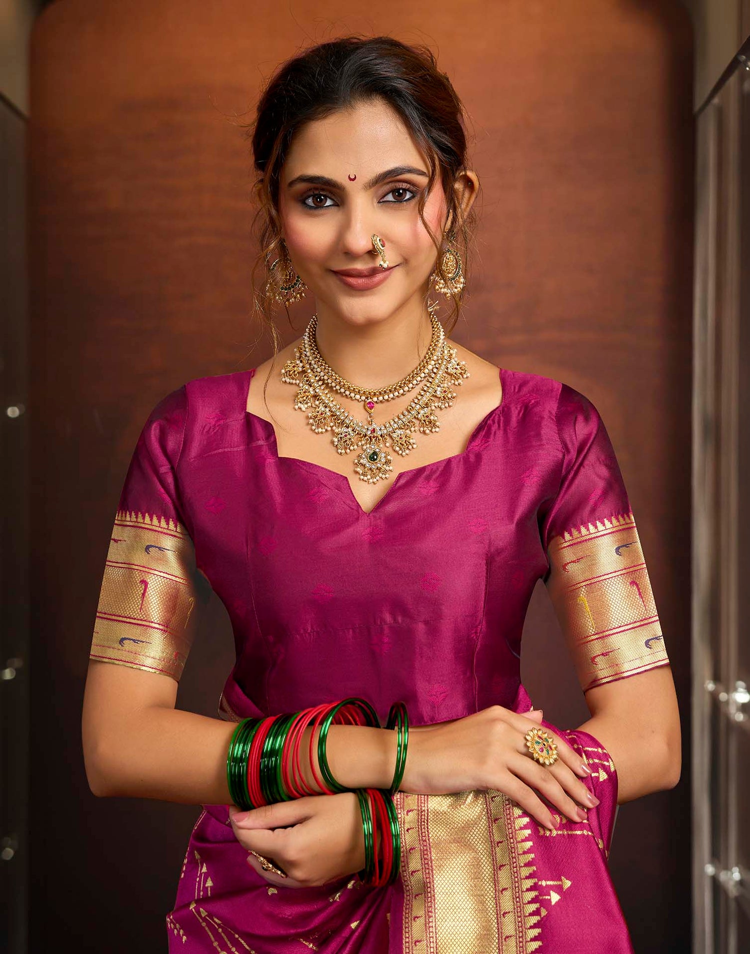 Pink Silk Woven Paithani Saree