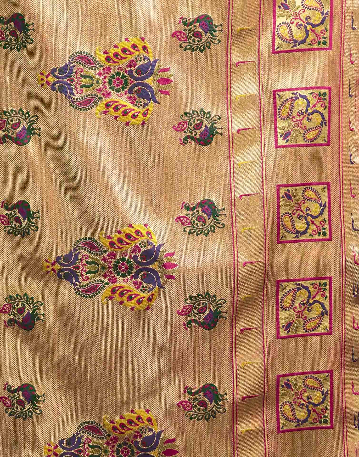 Pink Silk Woven Paithani Saree