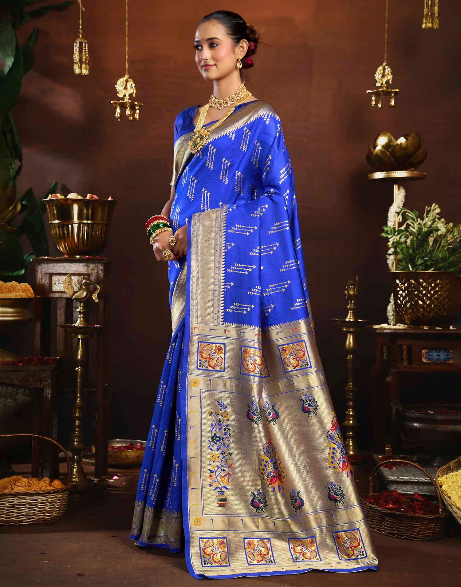 Blue Silk Woven Paithani Saree