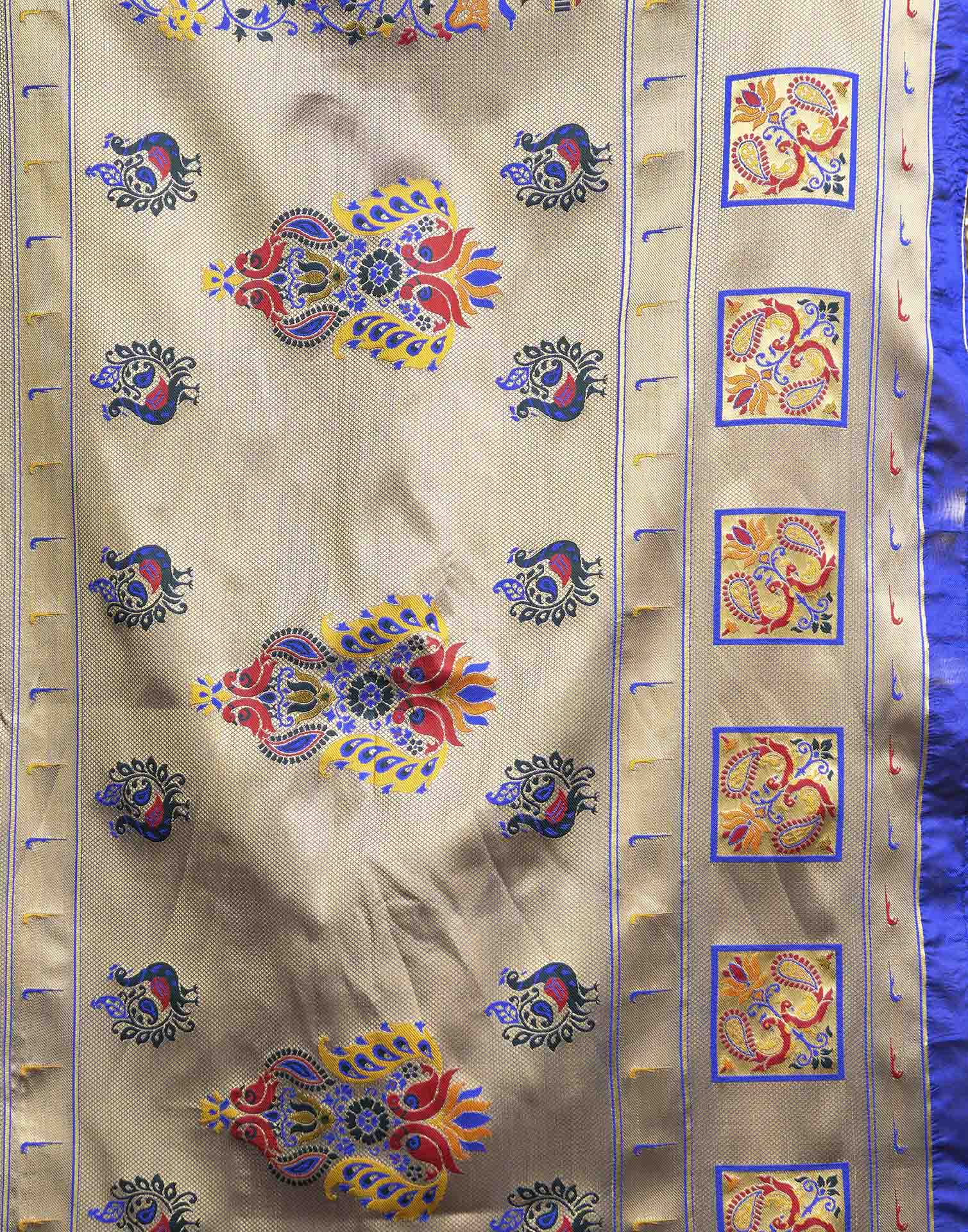 Blue Silk Woven Paithani Saree