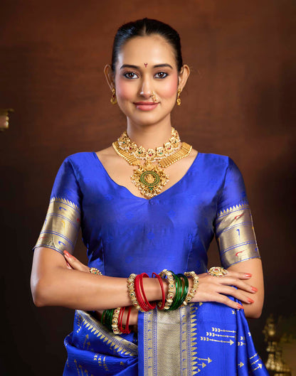 Blue Silk Woven Paithani Saree