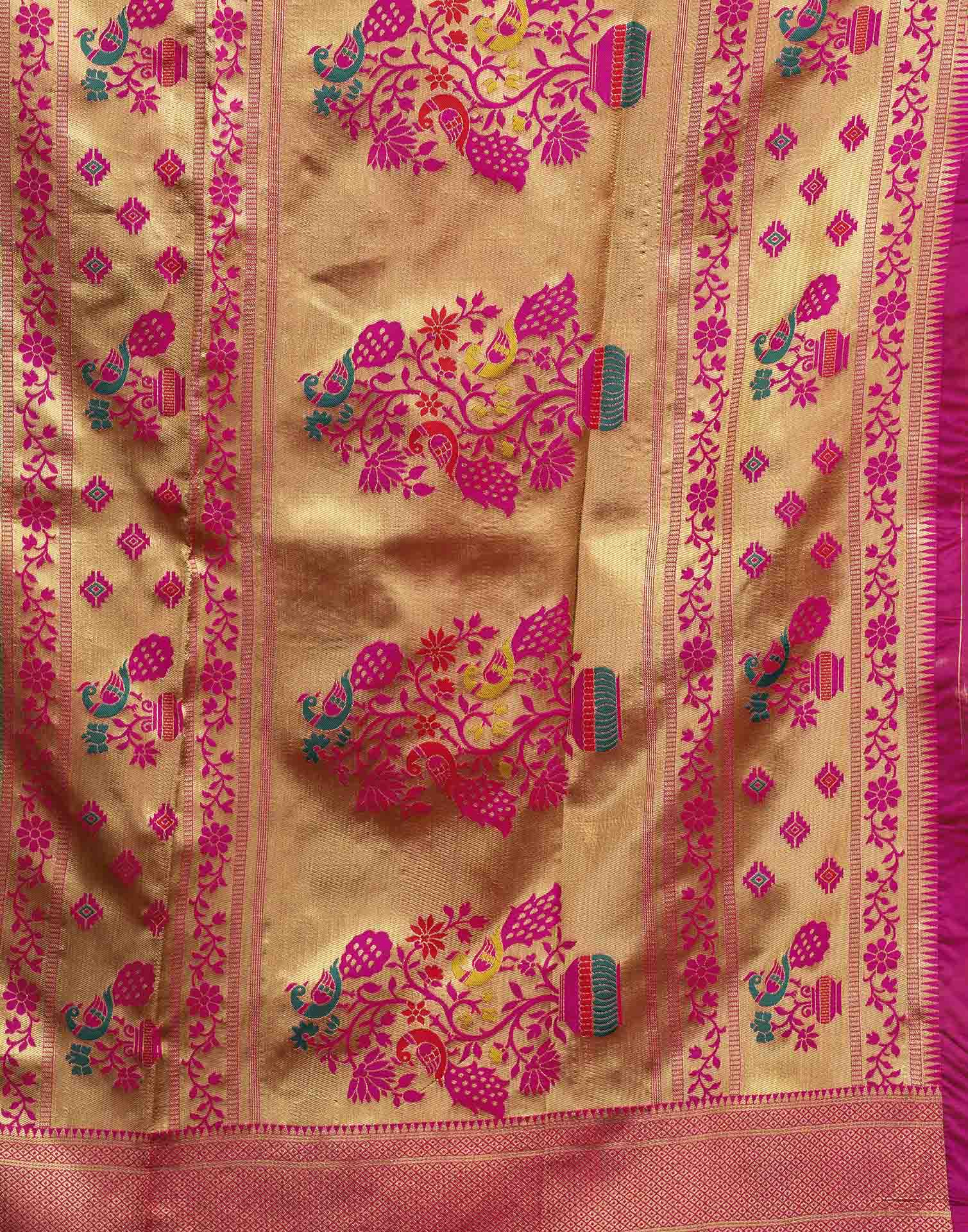 Turquoise Silk Woven Paithani Saree