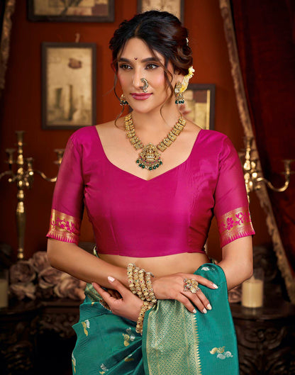 Turquoise Silk Woven Paithani Saree
