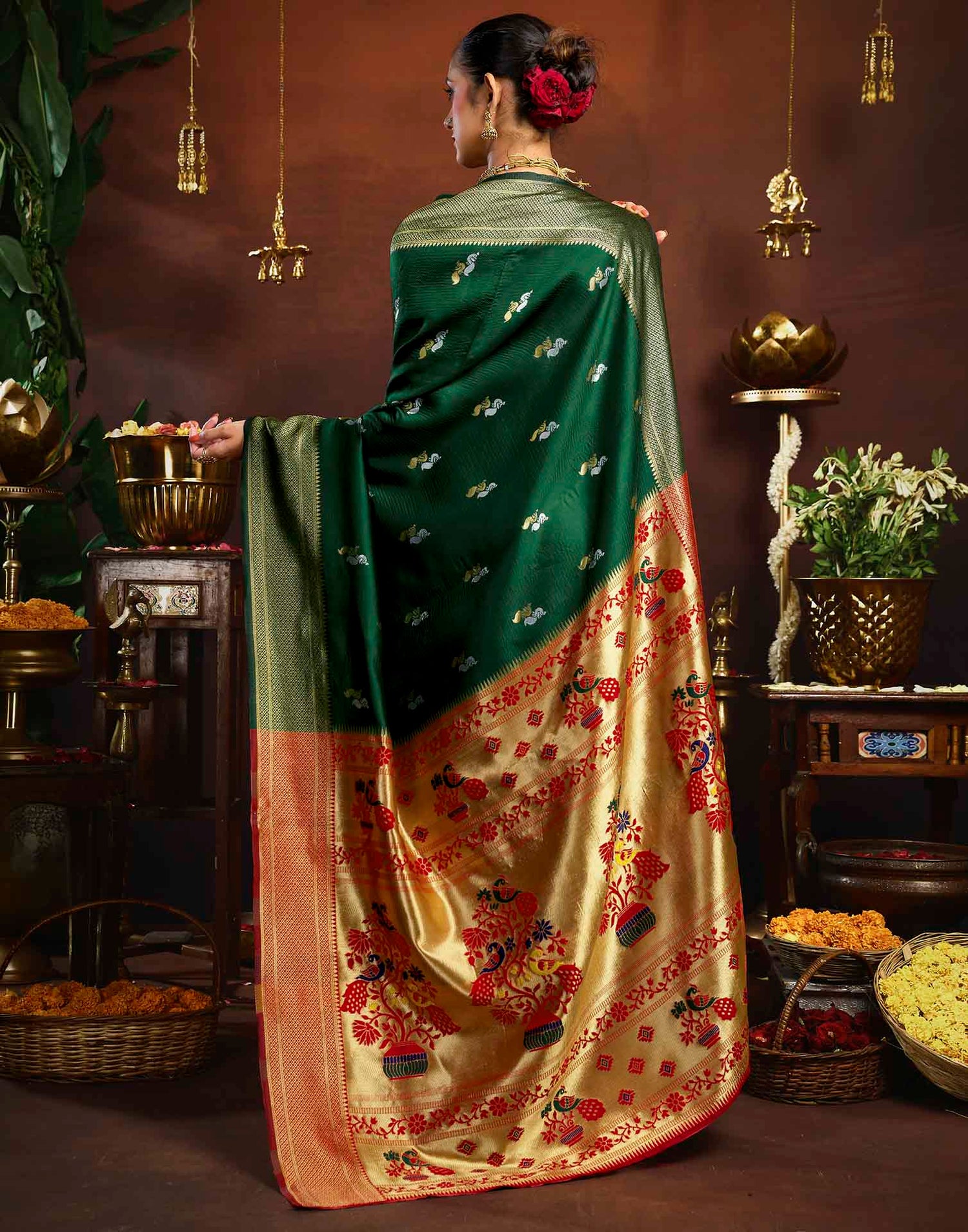 Green Silk Woven Paithani Saree