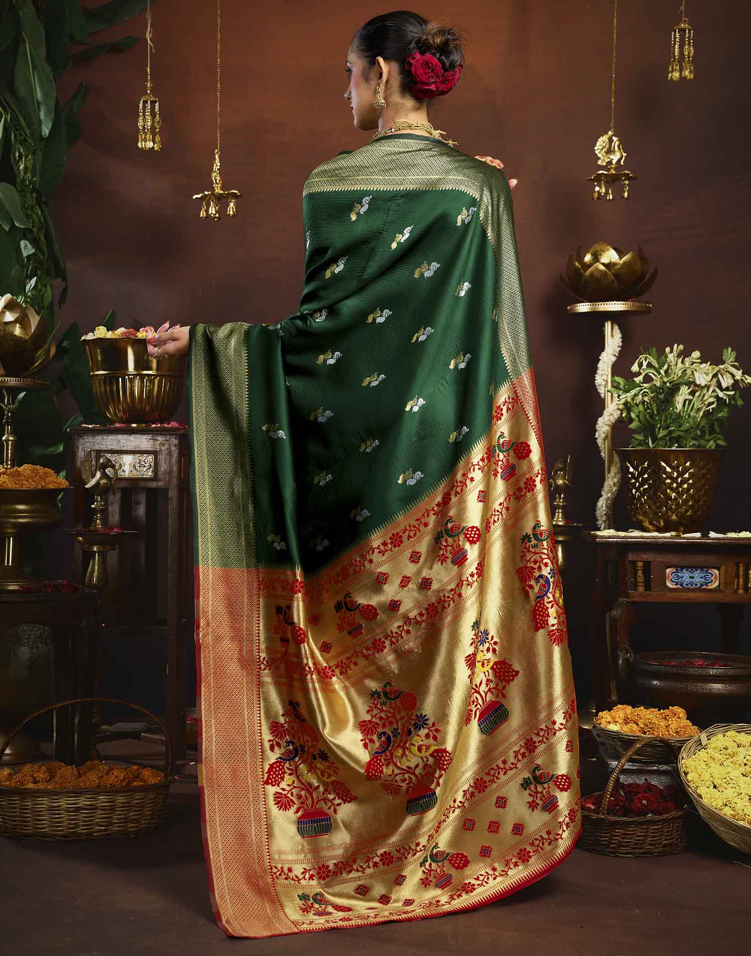Green Silk Woven Paithani Saree