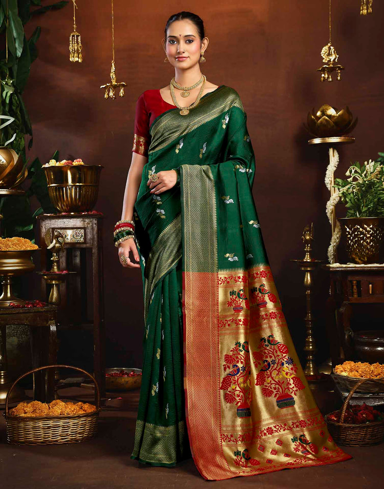 Green Silk Woven Paithani Saree