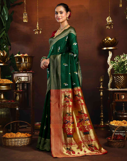 Green Silk Woven Paithani Saree