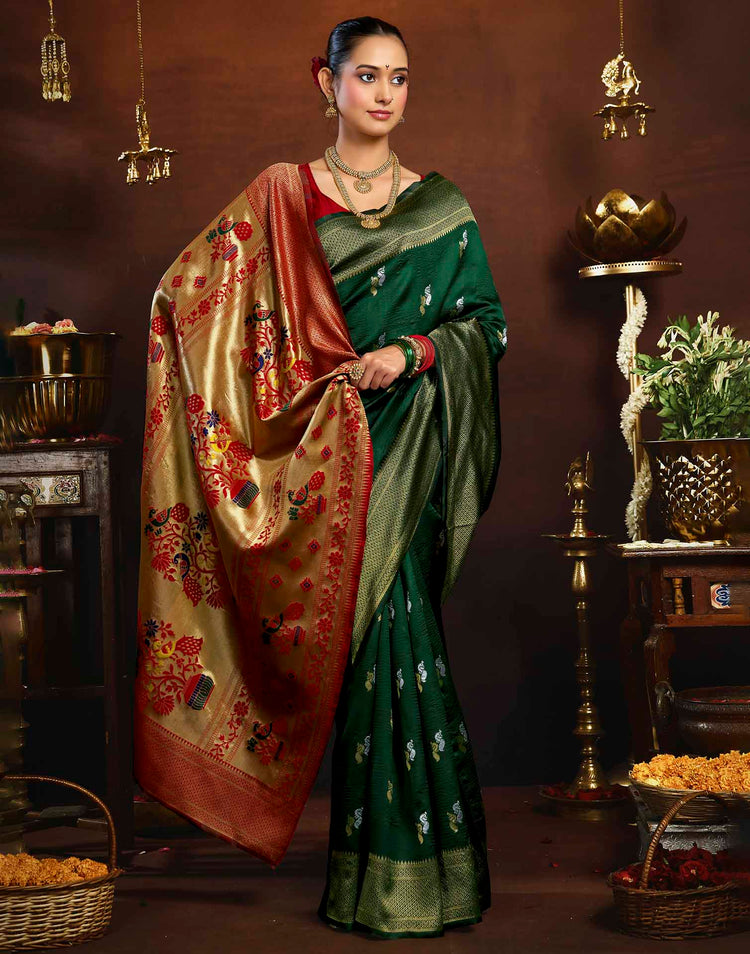 Green Silk Woven Paithani Saree