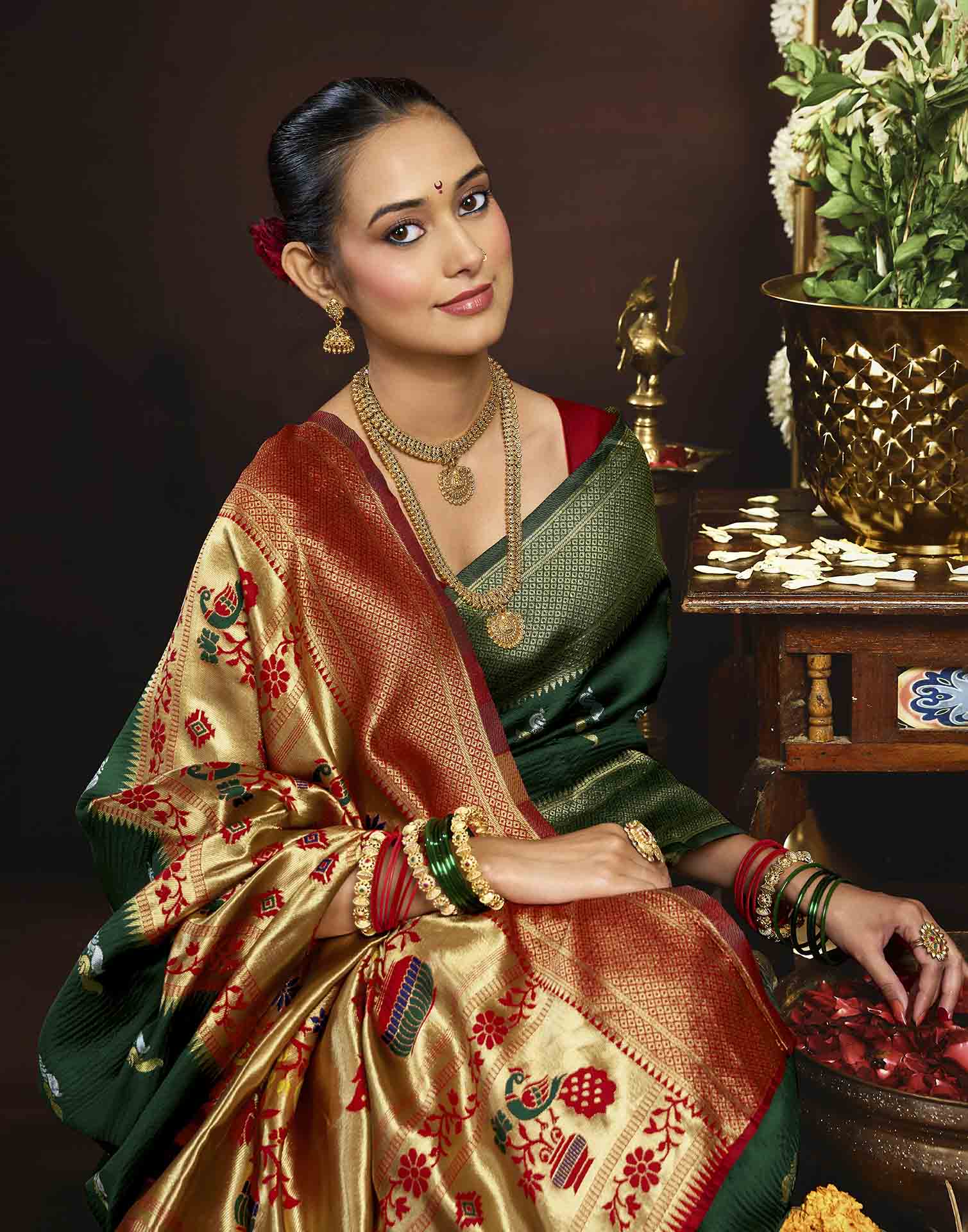 Green Silk Woven Paithani Saree