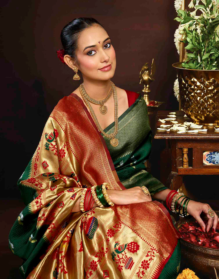 Green Silk Woven Paithani Saree