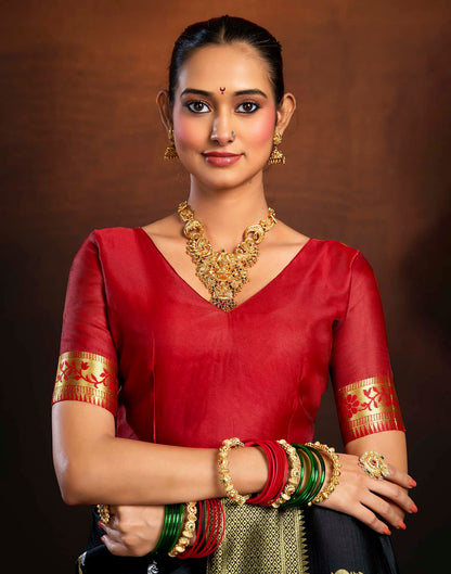 Black Silk Woven Paithani Saree