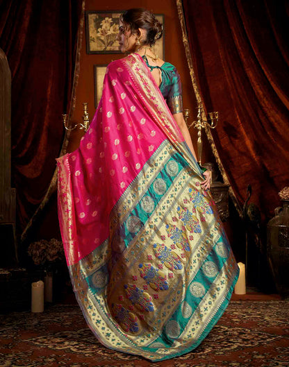 Pink Silk Woven Paithani Saree