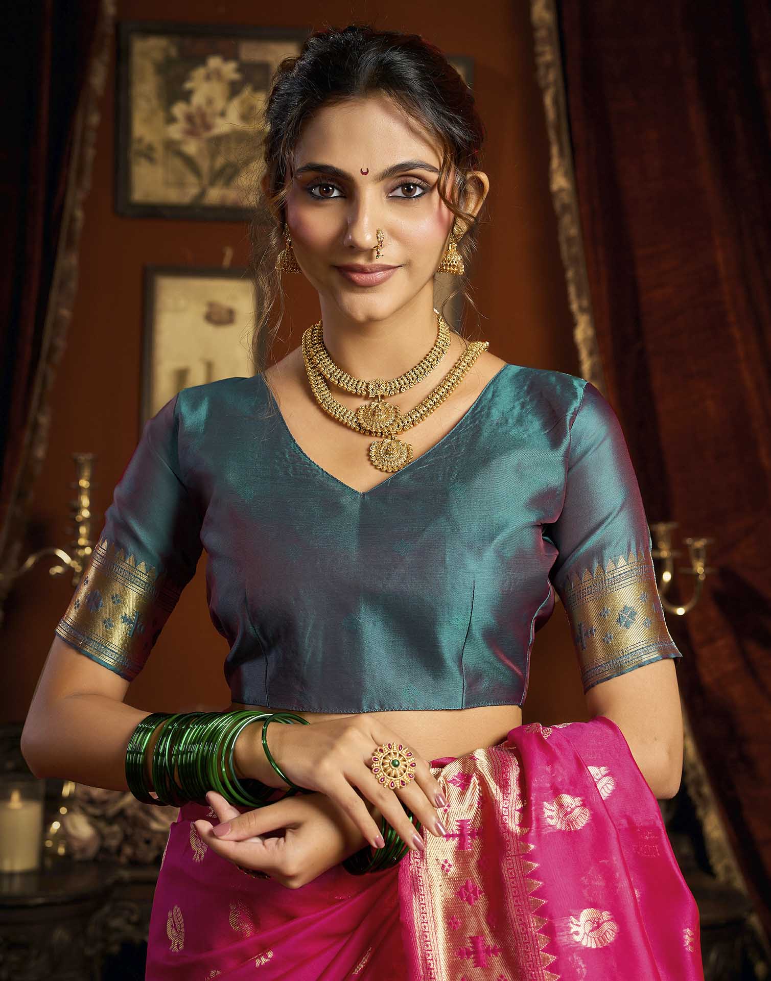 Pink Silk Woven Paithani Saree