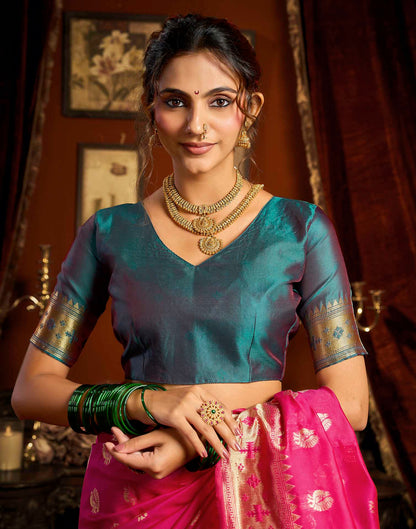Pink Silk Woven Paithani Saree