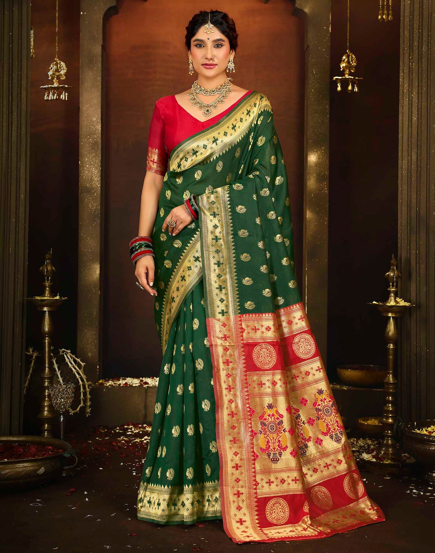 Green Silk Woven Paithani Saree