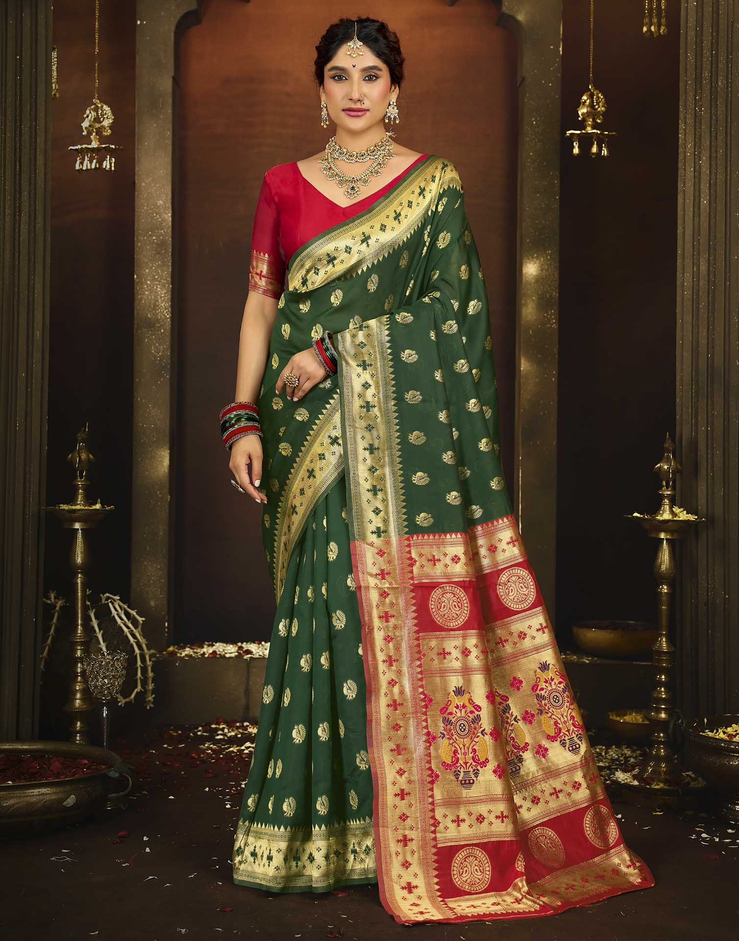 Green Silk Woven Paithani Saree